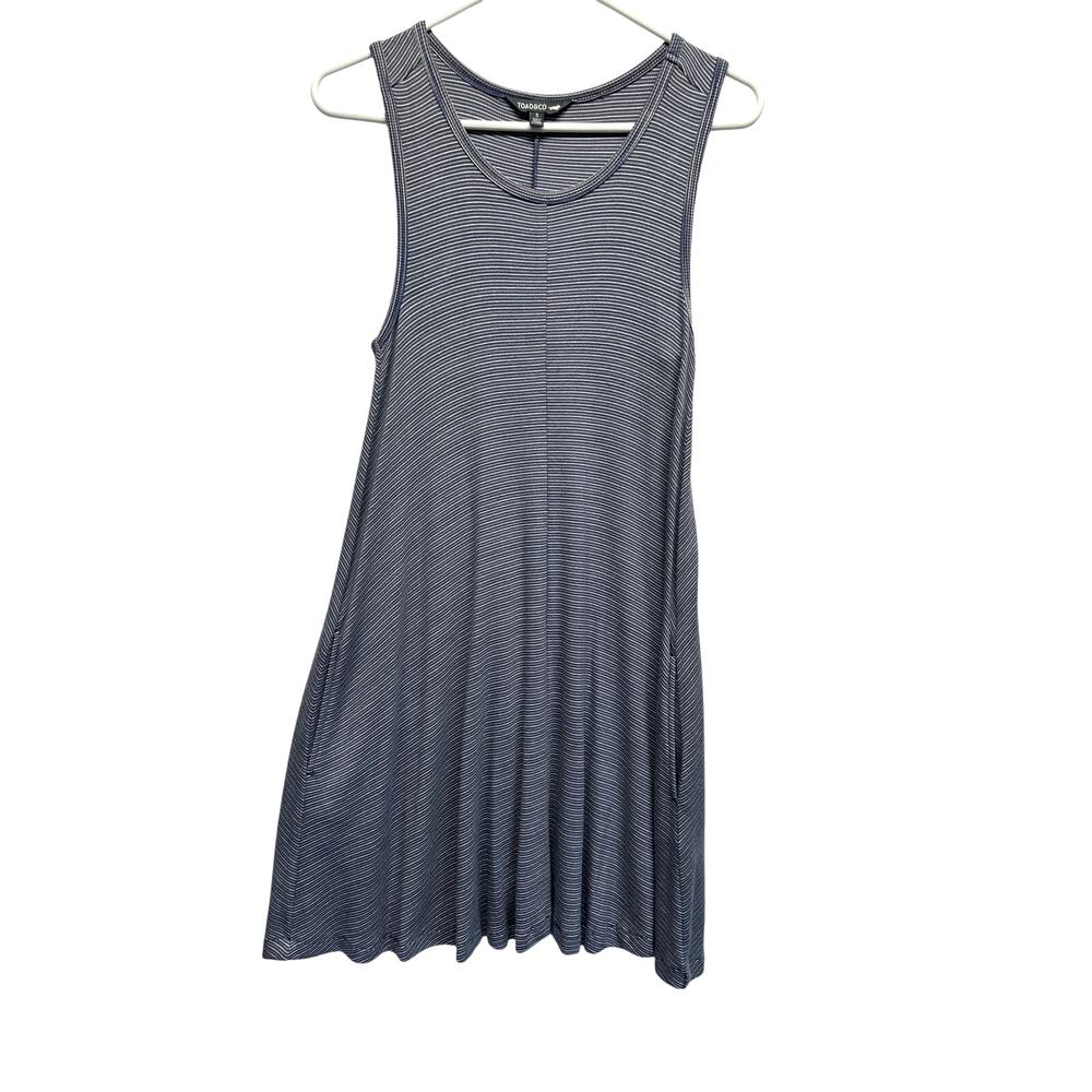 Toad and Co Dress Women Small‎ Striped Blue Stretch Knit Dress